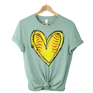 Softball Heart 1 DTF Sheet