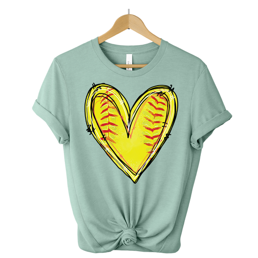 Softball Heart 1 DTF Sheet